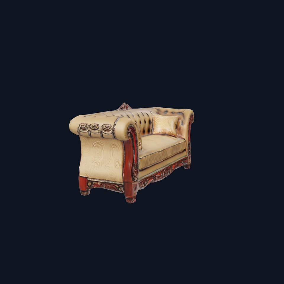 Victorian Brown Sofa model pack